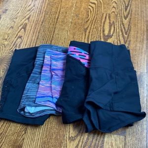 5 gymnastics shorts, great condition, worn from 7-12